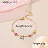 Women's Stainless Steel Geometric Handbeaded Bracelet With Electroplating Design