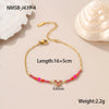 Women's Stainless Steel Geometric Handbeaded Bracelet With Electroplating Design