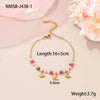 Women's Stainless Steel Geometric Handbeaded Bracelet With Electroplating Design