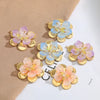 Women's Stainless Steel Geometric Handmade Flower Crystal Beads Jewelry Earrings Pendant With Electroplating