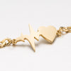 Women's Stainless Steel Geometric Heart Beaded Bracelet With Electroplated Finish Fashion Jewelry