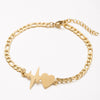Women's Stainless Steel Geometric Heart Beaded Bracelet With Electroplated Finish Fashion Jewelry