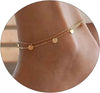 Women's Stainless Steel Geometric Heart Fishbone Snake Chain Fine Bead Paperclip Anklet Simple Fashion Foot Jewelry