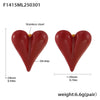 Women's 316L Stainless Steel Geometric Heart Light Luxury Color Glazed Earrings With Pvd Electroplating