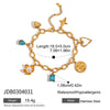 Women's Stainless Steel Geometric Heart Pearl Diamond Flower Bracelet Jewelry With Electroplating Design
