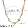Women's Stainless Steel Geometric Heart Pig Nose Pendant Necklace With 18K Gold Vacuum Plating And Regular Chain