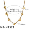 Women's Stainless Steel Geometric Heart Pig Nose Pendant Necklace With 18K Gold Vacuum Plating And Regular Chain