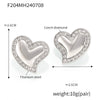 Women's 316L Stainless Steel Geometric Heart Shaped Electroplated Zircon Rhine Blue Diamond Earrings
