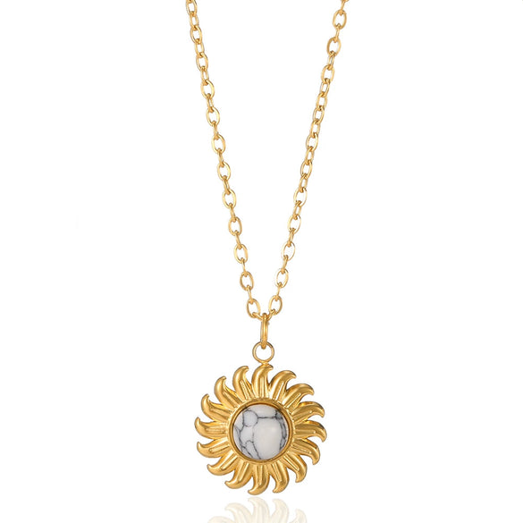 Women's Stainless Steel Geometric Hollow Pendant Necklace With Ochain And Electroplating