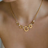 Women's Stainless Steel Geometric Hollow Pendant Necklace With Vacuum Gold Plated Finish And Lobster Clasp