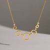 Women's Stainless Steel Geometric Hollow Pendant Necklace With Vacuum Gold Plated Finish And Lobster Clasp