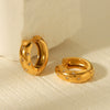 Women's Stainless Steel Geometric Hoop Diamond Earrings Electroplated