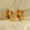 Women's Stainless Steel Geometric Hoop Diamond Earrings Electroplated