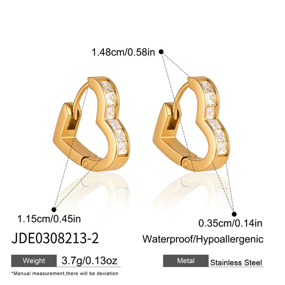 Women's Stainless Steel Geometric Hoop Earrings With Elegant Plated Finish And Sparkling Design Wholesale Jewelry