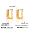Women's Stainless Steel Geometric Hoop Earrings With Elegant Plated Finish And Sparkling Design Wholesale Jewelry