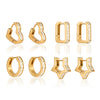 Women's Stainless Steel Geometric Hoop Earrings With Elegant Plated Finish And Sparkling Design Wholesale Jewelry