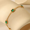 Women's Stainless Steel Geometric Inlaid Zircon Electroplated Bracelet