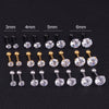 Women's Stainless Steel Geometric Inlaid Zircon Round Earrings