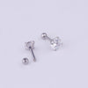 Women's Stainless Steel Geometric Inlaid Zircon Round Earrings
