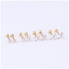 Women's Stainless Steel Geometric Inlaid Zircon Round Earrings