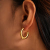Women's 316L Stainless Steel Geometric Irregular C Type Earrings Plated 18K Gold Casting Jewelry