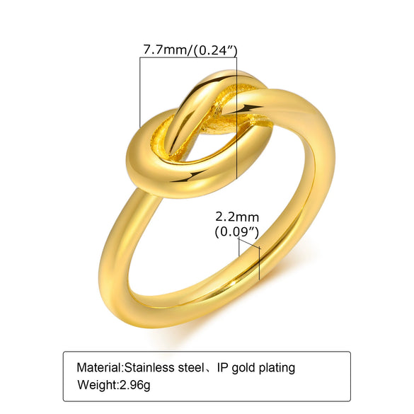 Women's Stainless Steel Geometric Knotted Ring Fashion Jewelry