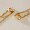 Women's Stainless Steel Geometric Layered Gradient Long Tassel Earrings With Plated Finish