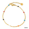 Women's Stainless Steel Geometric Light Luxury Bracelet Suit With Inlaid Colorful Zircon Electroplated
