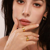 Women's Stainless Steel Geometric Light Luxury Open Ring With Electroplating Design