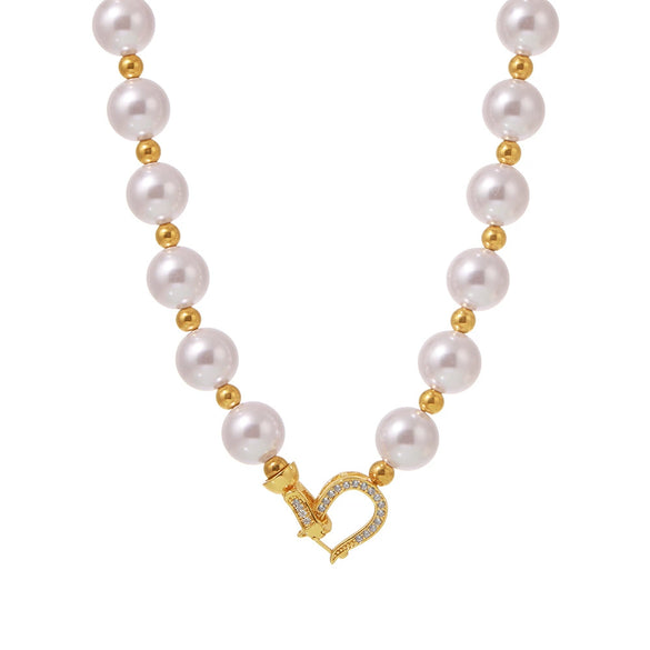 Women's Stainless Steel Geometric Light Luxury Zircon Pendant Collarbone Necklace With Electroplating Brass Chain Buckle