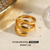 Women's Stainless Steel Geometric Line Ring With Electroplated Finish Bold Light Luxury Fashion Jewelry