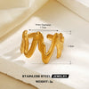 Women's Stainless Steel Geometric Line Ring With Electroplated Finish Irregular Hollow Open Statement Jewelry