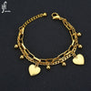 Women's Stainless Steel Geometric Love Heart Electroplated Bracelet