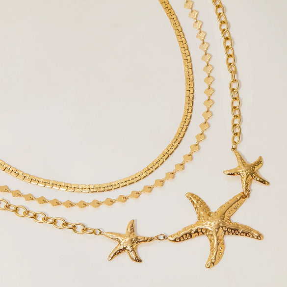 Women's Stainless Steel Geometric Marine Necklace With Electroplating Light Luxury And High End Design