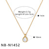 Women's Stainless Steel Geometric Mother Of Pearl Long Necklace With 18K Gold Vacuum Plating Minimalist Light Luxury Chain