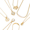 Women's Stainless Steel Geometric Mother Of Pearl Long Necklace With 18K Gold Vacuum Plating Minimalist Light Luxury Chain