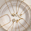 Women's Stainless Steel Geometric Mother Of Pearl Long Necklace With 18K Gold Vacuum Plating Minimalist Light Luxury Chain