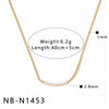 Women's Stainless Steel Geometric Mother Of Pearl Long Necklace With 18K Gold Vacuum Plating Minimalist Light Luxury Chain