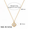 Women's Stainless Steel Geometric Mother Of Pearl Long Necklace With 18K Gold Vacuum Plating Minimalist Light Luxury Chain