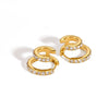Women's Stainless Steel Geometric Multilayer Hoop Earrings With Sparkling Zirconia Accents And Plated Finish