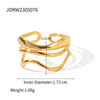 Women's Stainless Steel Geometric Multilayer Water Ripple Open Ring Accessories With Electroplating