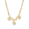 Women's Stainless Steel Geometric Oil Drip Flower Necklace With 18K Gold Vacuum Plated Finish And Regular Chain