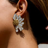 Women's Stainless Steel Geometric Oil Drop Earrings With Electroplating And Plants Flowers Style