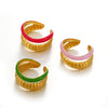 Women's Stainless Steel Geometric Oil Drop Hiphop Ring Electroplated