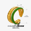 Women's Stainless Steel Geometric Oil Drop Hiphop Ring Electroplated