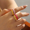 Women's Stainless Steel Geometric Oil Drop Hiphop Ring Electroplated