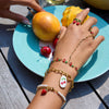 Women's Stainless Steel Geometric Oildrip Cherry Mittens Bracelet Electroplated Light Luxury Highend Jewelry