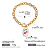 Women's Stainless Steel Geometric Oildrip Cherry Mittens Bracelet Electroplated Light Luxury Highend Jewelry