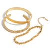Women's Stainless Steel Geometric Open Beaded Bracelet With Electroplating Titanium Steel And Zircon Jewelry