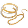 Women's Stainless Steel Geometric Open Beaded Bracelet With Electroplating Titanium Steel And Zircon Jewelry